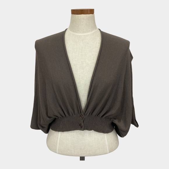 Laltramoda Sweaters - *SOLD* Y2K Laltramoda Cape Sleeve Crop Cardigan